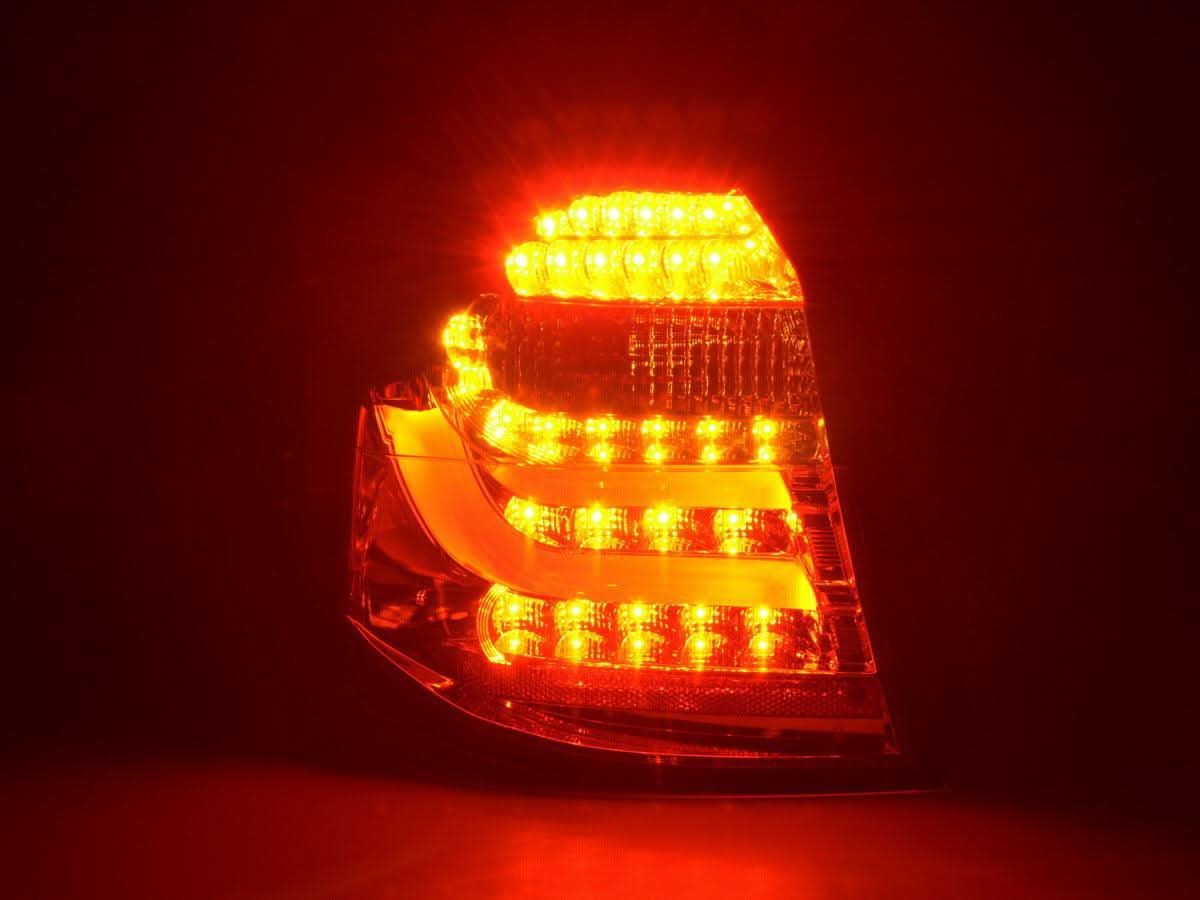 BMW 1-series E81 Coupe chrome clear LED taillights set by K2 Industries, for models 2007-2011, showing the tail light assembly.