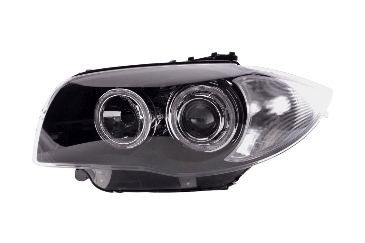 BMW 1-Series E81/E82/E87/E88 LED headlights with angel eyes from K2 Industries, designed for 2004-2013 models.