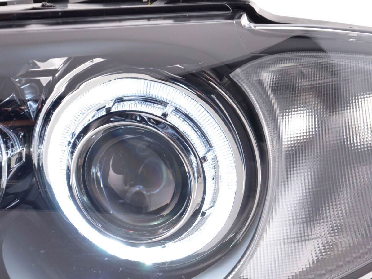 BMW 1-Series E81/E82/E87/E88 LED Angel Eyes Headlights by K2 Industries, showing sleek daytime running lights on the car front.