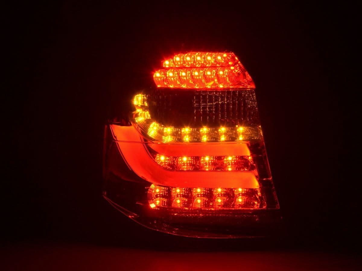 BMW 1 Series E87/E81 3/5-door smoked red LED taillights by K2 Industries, designed for 2007-2011 models.