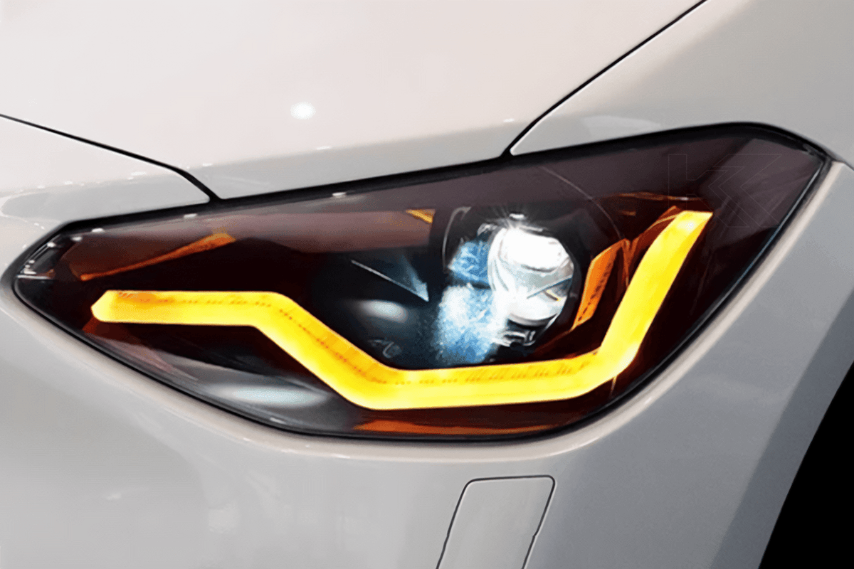 BMW 1 Series F20 116i 118i headlight upgrade by K2 Industries, featuring modern design for 2011-2019 models.