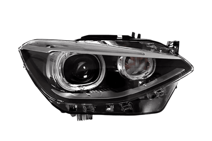 BMW 1-Series F20 OE style headlights upgrade by K2 Industries, showing sleek design and clear lens for 2012-2016 model.