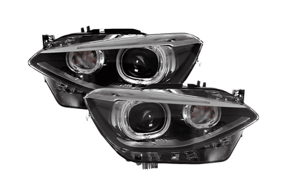 BMW 1-Series F20 OE style headlights upgrade by K2 Industries, featuring sleek, modern design for 2012-2016 BMW F20 models.