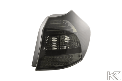 BMW 1 Series E87 black LED taillights by K2 Industries for 2004-2007, showing sleek design and LED light details.