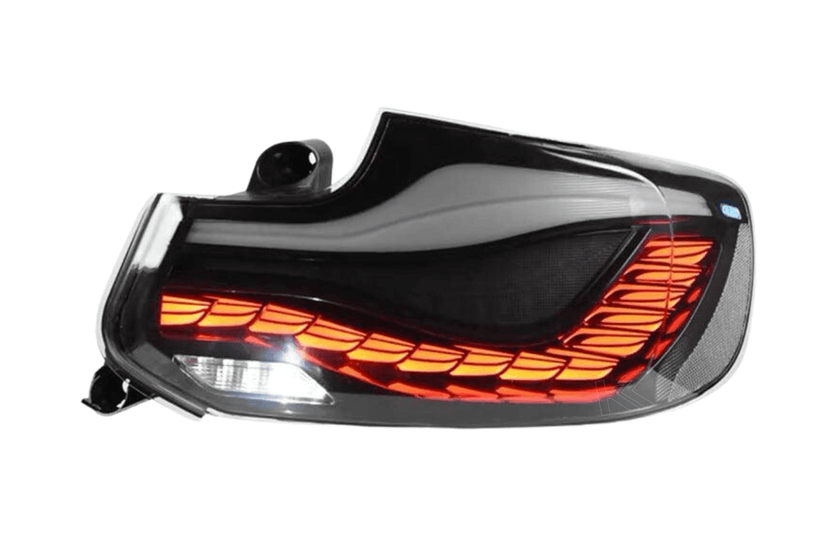 BMW 2 Series and M2 GTS style OLED tail lights by K2 Industries, installed on a 2014-2021 F22, F23, F87 model.