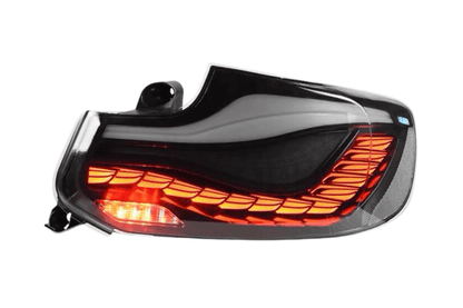 BMW 2 Series and M2 GTS style OLED tail lights by K2 Industries, sleek LED design for F22, F23, and F87 models 2014-2021.