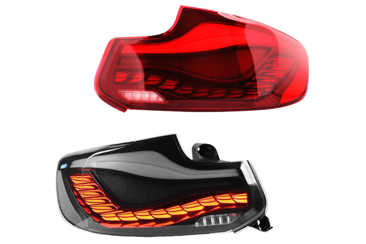 BMW 2 Series and M2 GTS style OLED tail lights by K2 Industries, for models F22, F23, and F87, 2014-2021.