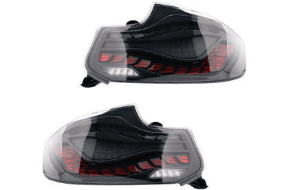 BMW 2-Series and M2 F22 F23 F87 tail lights with red and black dragon scale OLED design by K2 Industries