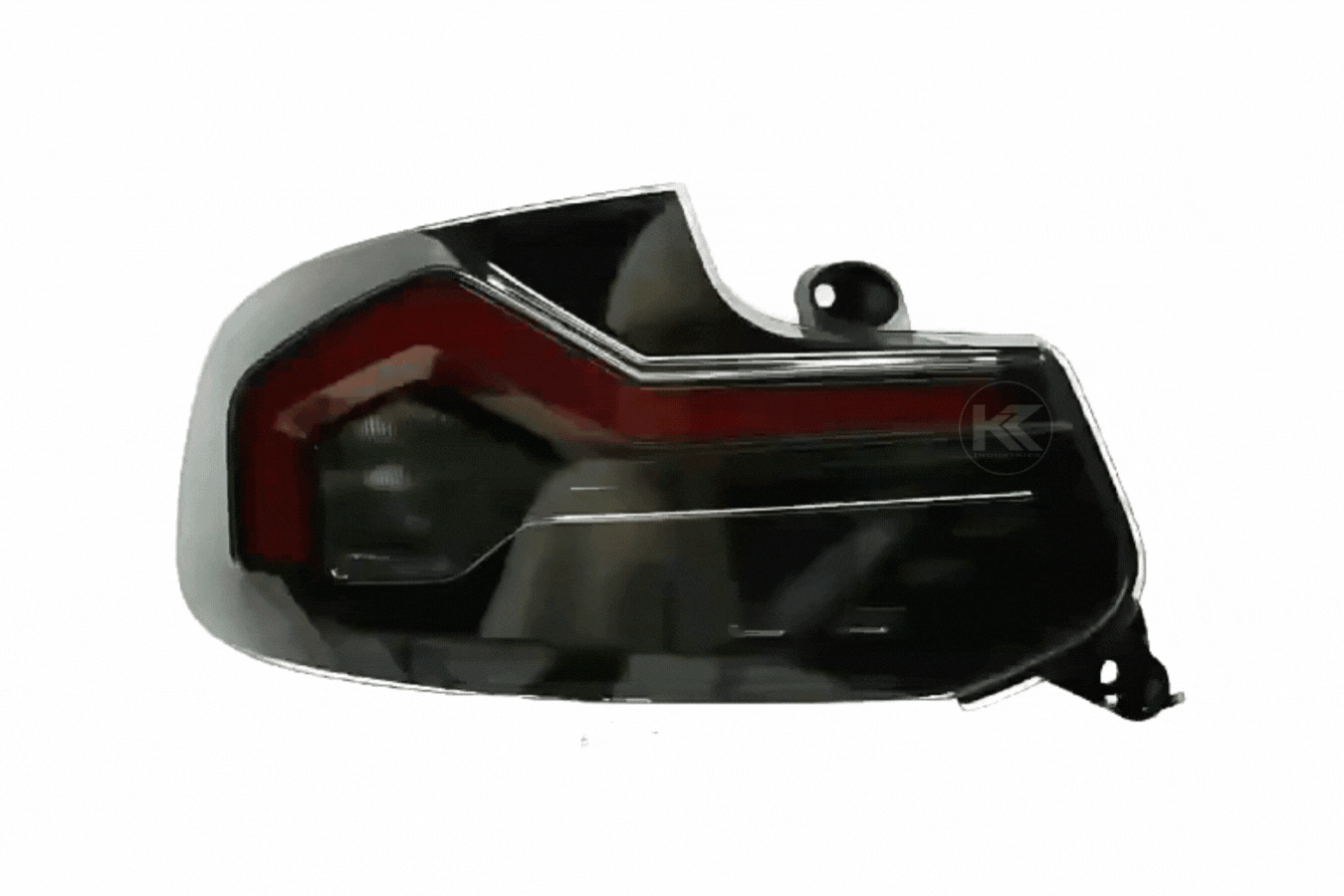 BMW 2-Series F22 F23 M2 F87 220i 225i F44 smoked LED tail lights by K2 Industries, showing sleek, darkened rear lighting.