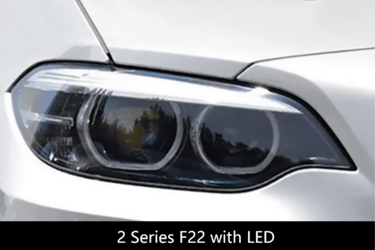BMW 2 Series F22 M2 Style LED headlights upgrade by K2 Industries, showcasing sleek design and bright illumination for 2014-2021 models