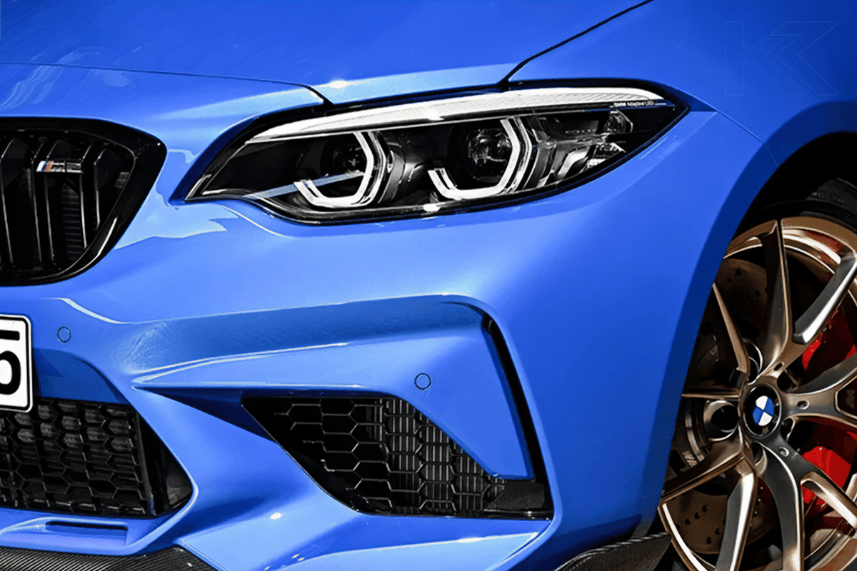 BMW 2 Series F22 M2 Style LED headlights upgrade by K2 Industries, showing sleek design and modern lighting elements for 2014-2021 models.