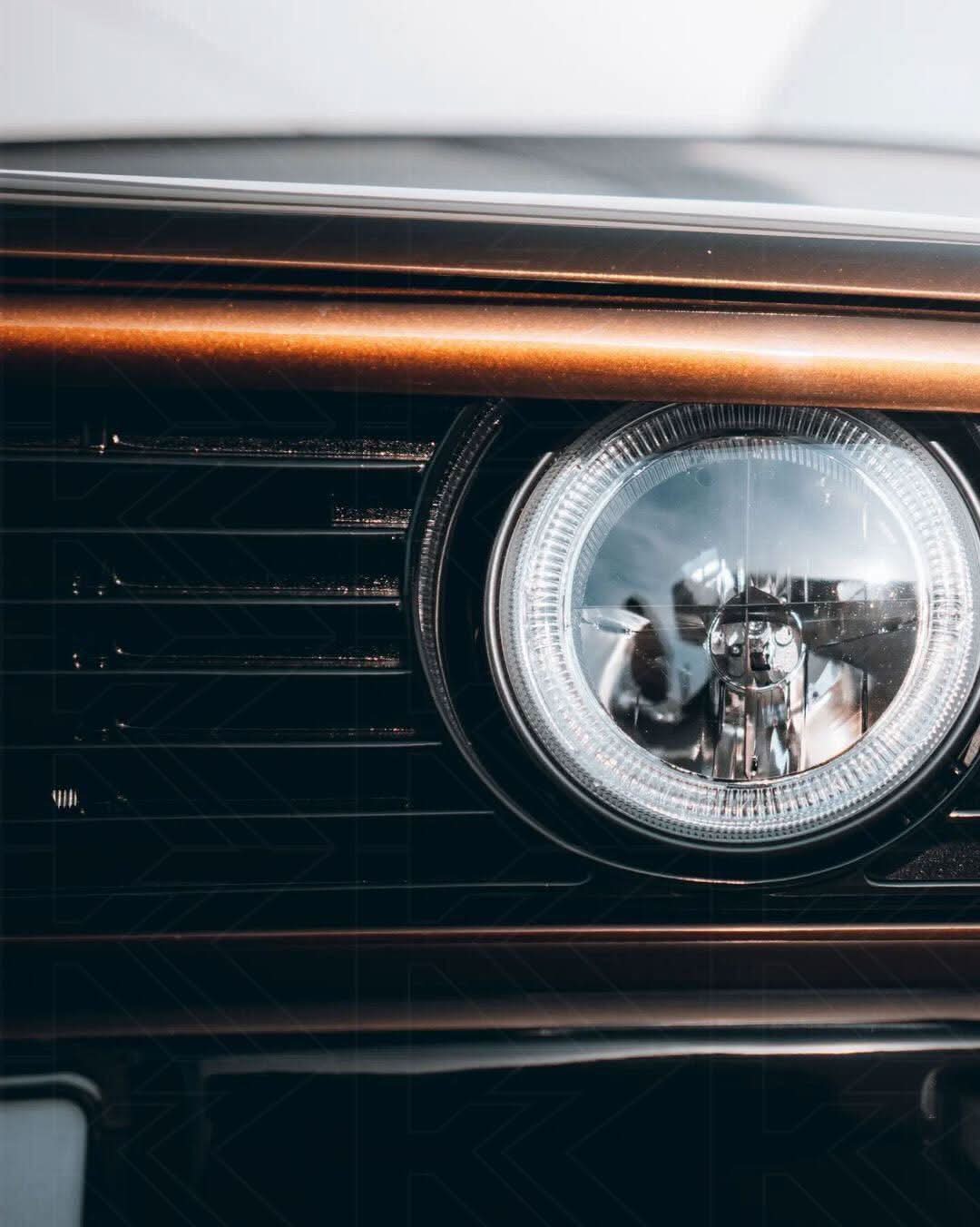 BMW 3-series E30 2/4 door Black Angel Eyes Headlight Set by K2 Industries, featuring sleek black accents and clear lenses.