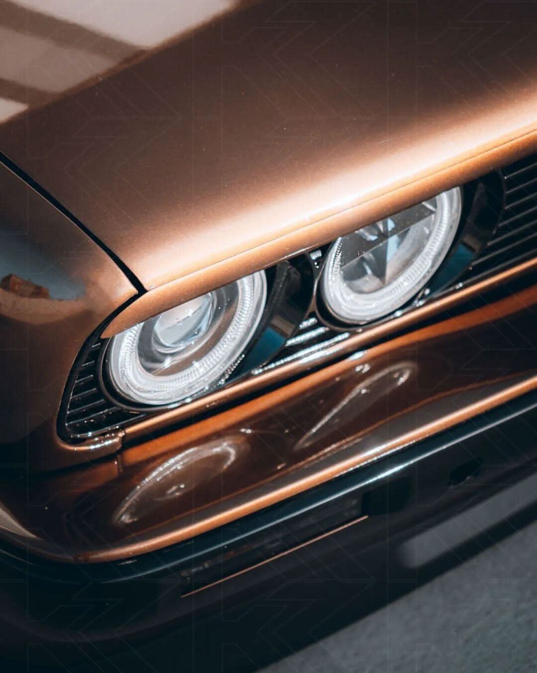 BMW 3-series E30 2/4 door black Angel Eyes headlights by K2 Industries, for models 1987-1991, with clear lens and black housing
