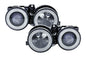 BMW 3-series E30 2/4 door Black Angel Eyes headlights set by K2 Industries for 1987-1991 model with sleek black ring design