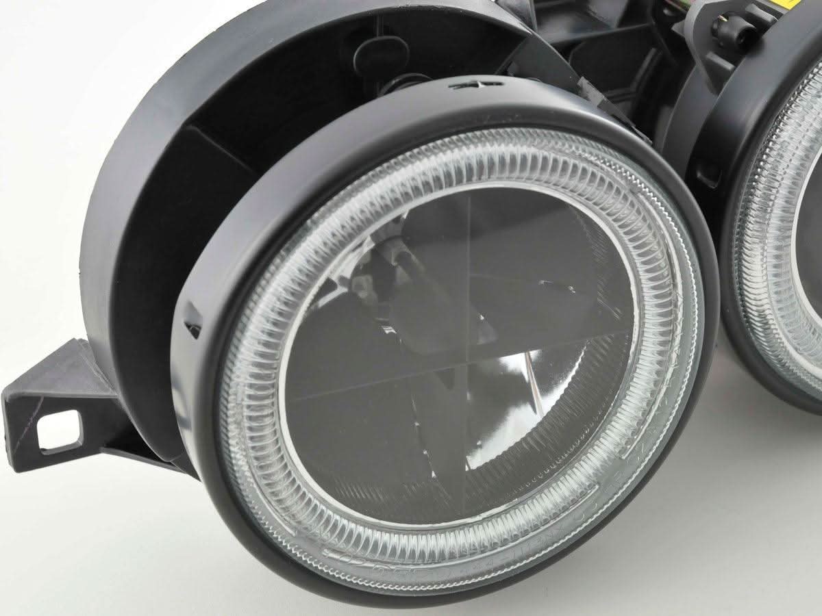 BMW 3-series E30 2/4 door black angel eyes headlights set by K2 Industries for 1987-1991 model year.