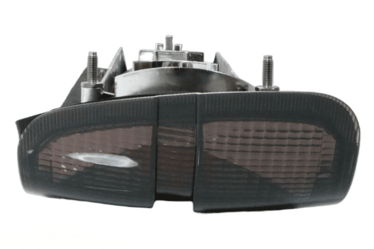 BMW 3 Series E30 original Startec taillights by K2 Industries, rear view showing red and clear lens sections, 1984-1991.