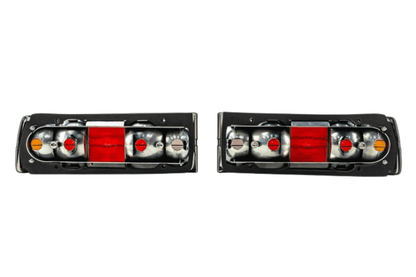 BMW 3 Series E30 original Startec tail lights by K2 Industries, showing red and clear lens sections on a classic 1984-1991 model.