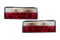 BMW 3-Series E30 facelift tail lights in red and clear for models 1988-1994, by K2 Industries, showing front view of the tail lights.