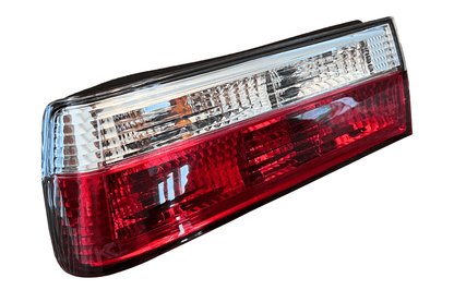 BMW 3-Series E30 facelift tail lights in red and clear, manufactured by K2 Industries, for models 1988-1994