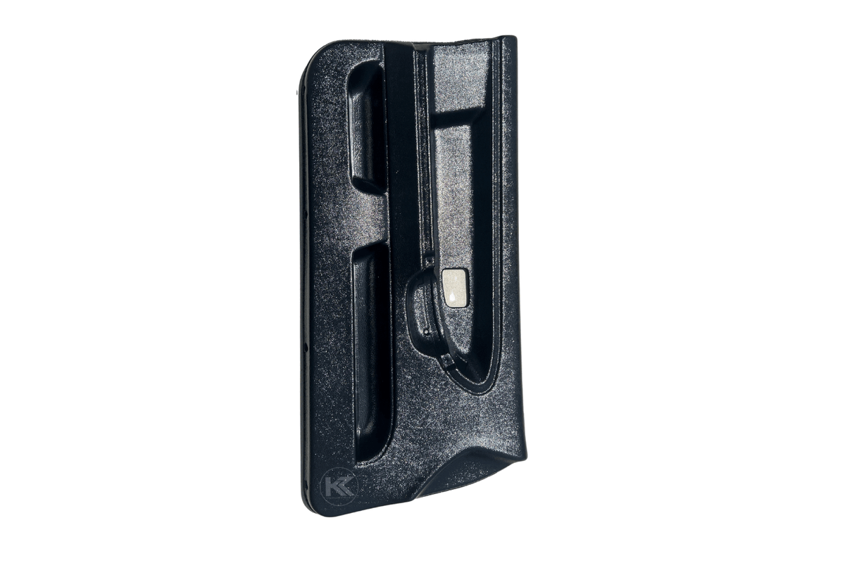 BMW 3-Series E36 coupe door cards upgrade kit in lightweight ABS plastic by K2 Industries, showing sleek interior door panel design.