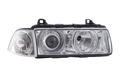 BMW 3-series E36 coupe and convertible chrome Xenon angel eyes headlights by K2 Industries, 1992-1998.