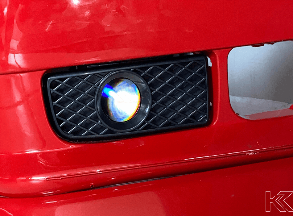 BMW 3-series E36 EVO fog lights by K2 Industries, 1991-2000, showing the front view of the automotive fog lights.