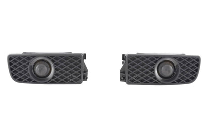 BMW 3-series E36 EVO fog lights by K2 Industries, pair of front fog lights for 1991-2000 E36 models, black housing with clear lenses.