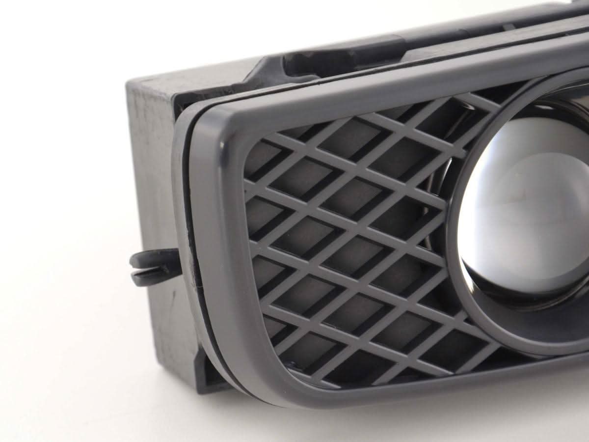 BMW 3-Series E36 EVO fog lights by K2 Industries, front view showing the black housing and clear lenses for 1991-2000 models.