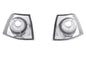 BMW 3-Series E36 sedan and touring clear chrome corner lights by K2 Industries, 1992-1998, showing front corner light details