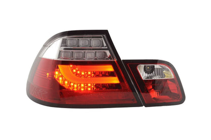 BMW 3-series E46 Coupe red LED tail light set by K2 Industries, featuring sleek taillights for models 2003-2007.