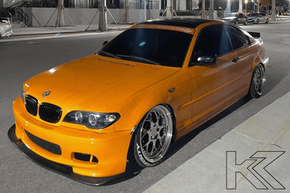 BMW 3-series E46 coupe and convertible black Xenon angel eyes headlights by K2 Industries, 2003-2005 model.