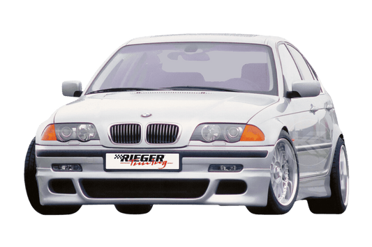 BMW 3-Series E46 Rieger front spoiler extension with M5 look, designed for sedans and wagons, by K2 Industries.