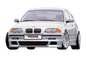 BMW 3-Series E46 Rieger front spoiler extension with M5 look, designed for sedans and wagons, by K2 Industries.