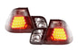 Black BMW 3 Series E46 Sedan Altezza style LED taillights, pre-facelift model from 1998-2001, by K2 Industries.