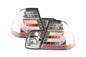 BMW 3-series E46 Sedan tail lights set with chrome and clear LED lightbar, facelift model 2002-2005, by K2 Industries.