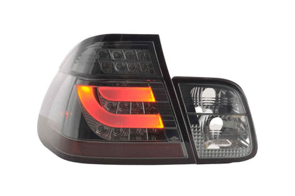 BMW 3-series E46 Sedan chrome and smoked LED taillights set for facelift model, 2002-2005, by K2 Industries.