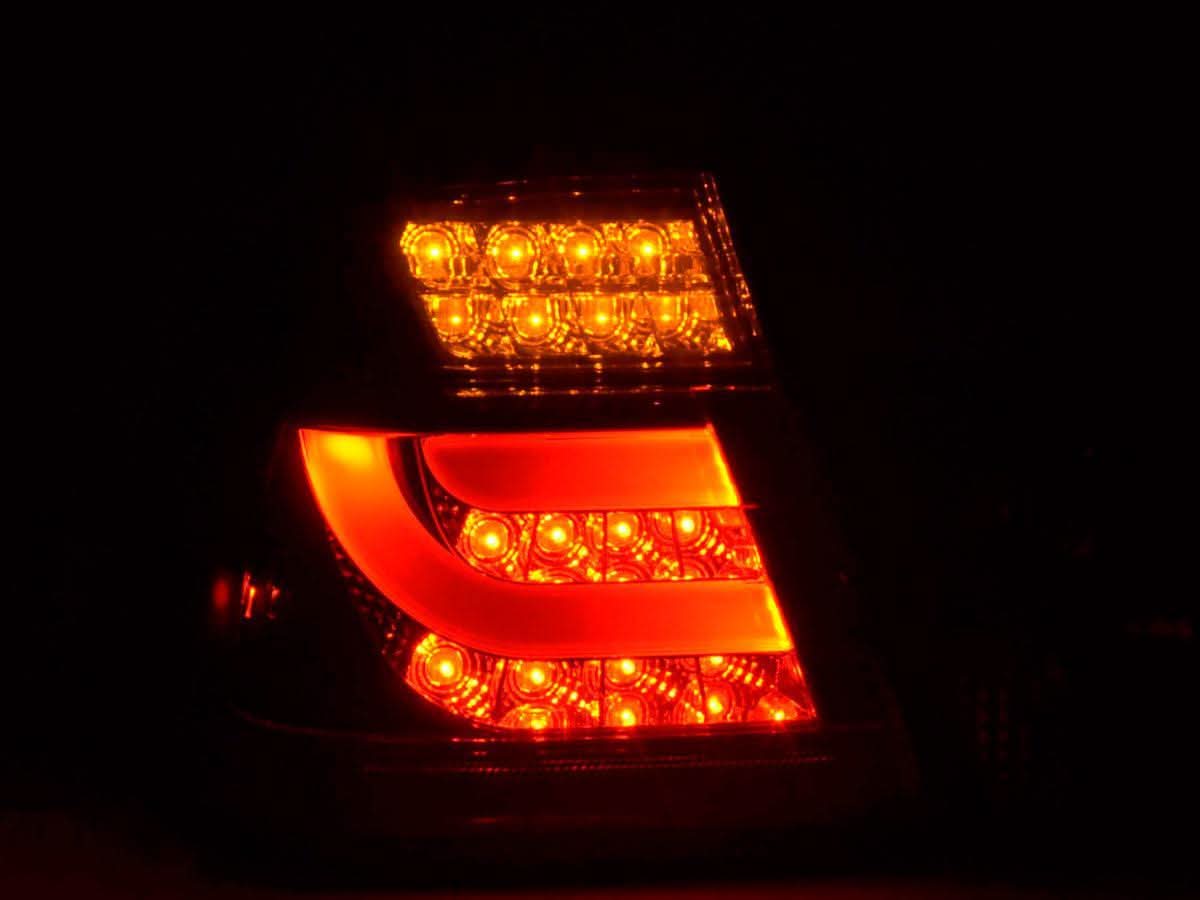 BMW 3-series E46 Sedan chrome and smoked LED taillights set, facelift model 2002-2005, by K2 Industries.