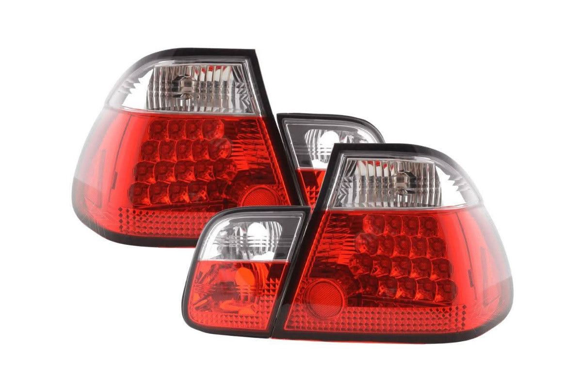 BMW 3-series E46 sedan red Altezza style taillights set by K2 Industries for pre-facelift models (1998-2001).