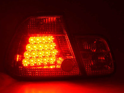 Red Altezza style taillights set for BMW 3-series E46 sedan pre-facelift 1998-2001 by K2 Industries, showing close-up of tail light design.
