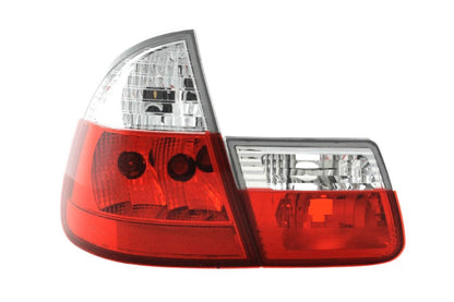 BMW 3 Series E46 Touring JDM style red tail lights set by K2 Industries, featuring sleek design for model years 1999-2002.