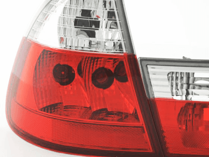 BMW 3 Series E46 Touring JDM Style red tail lights set by K2 Industries, featuring sleek design for 1999-2002 models.