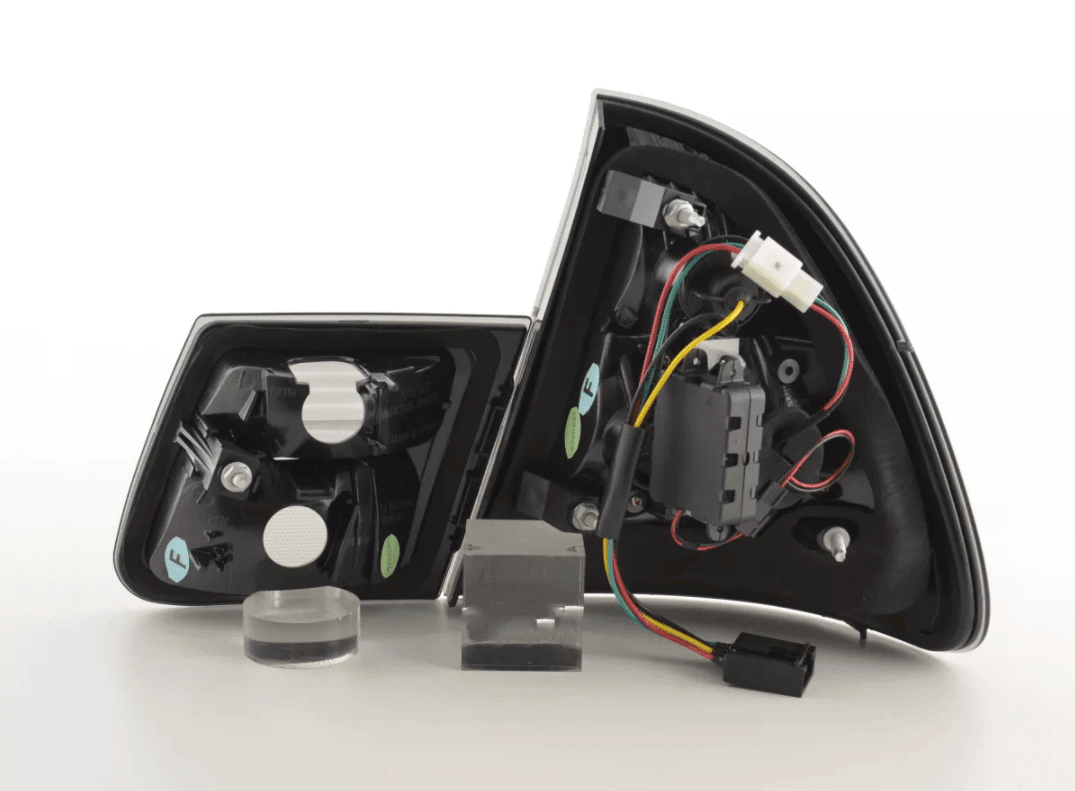 Smoked LED taillights set for BMW 3-series E46 Wagon/Touring (1999-2005) by K2 Industries, showing the sleek, smoked lens design.
