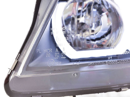 BMW 3-series E90 E91 black U LED headlights by K2 Industries, designed for 2005-2012 models, with sleek LED light accents.