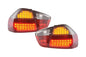 BMW 3-series E90 sedan red and smoke Euro LED taillights set by K2 Industries, compatible with 2005-2008 models, showing the tail light design.