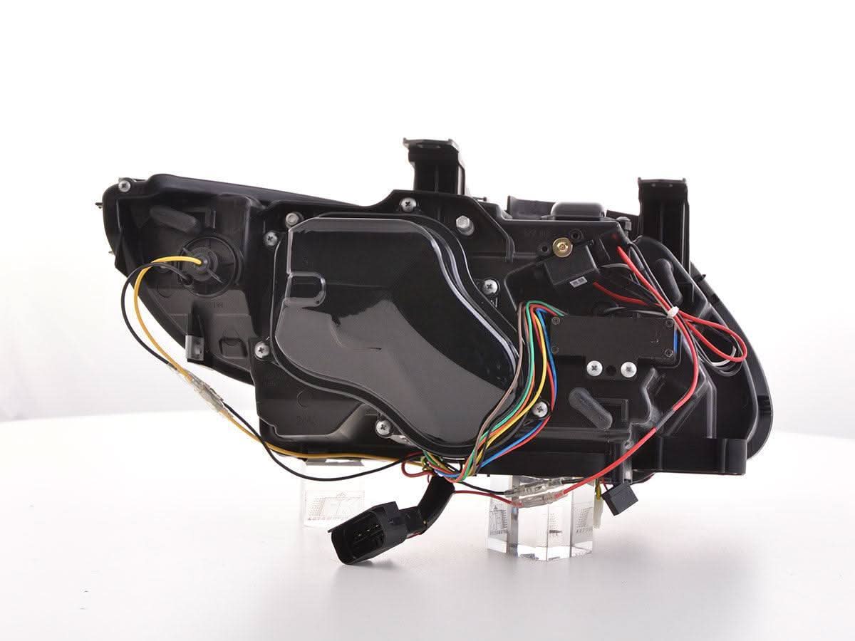 BMW 3-Series E92 E93 black headlights for 2006-2010 models by K2 Industries, compatible with AFS and non-AFS versions.