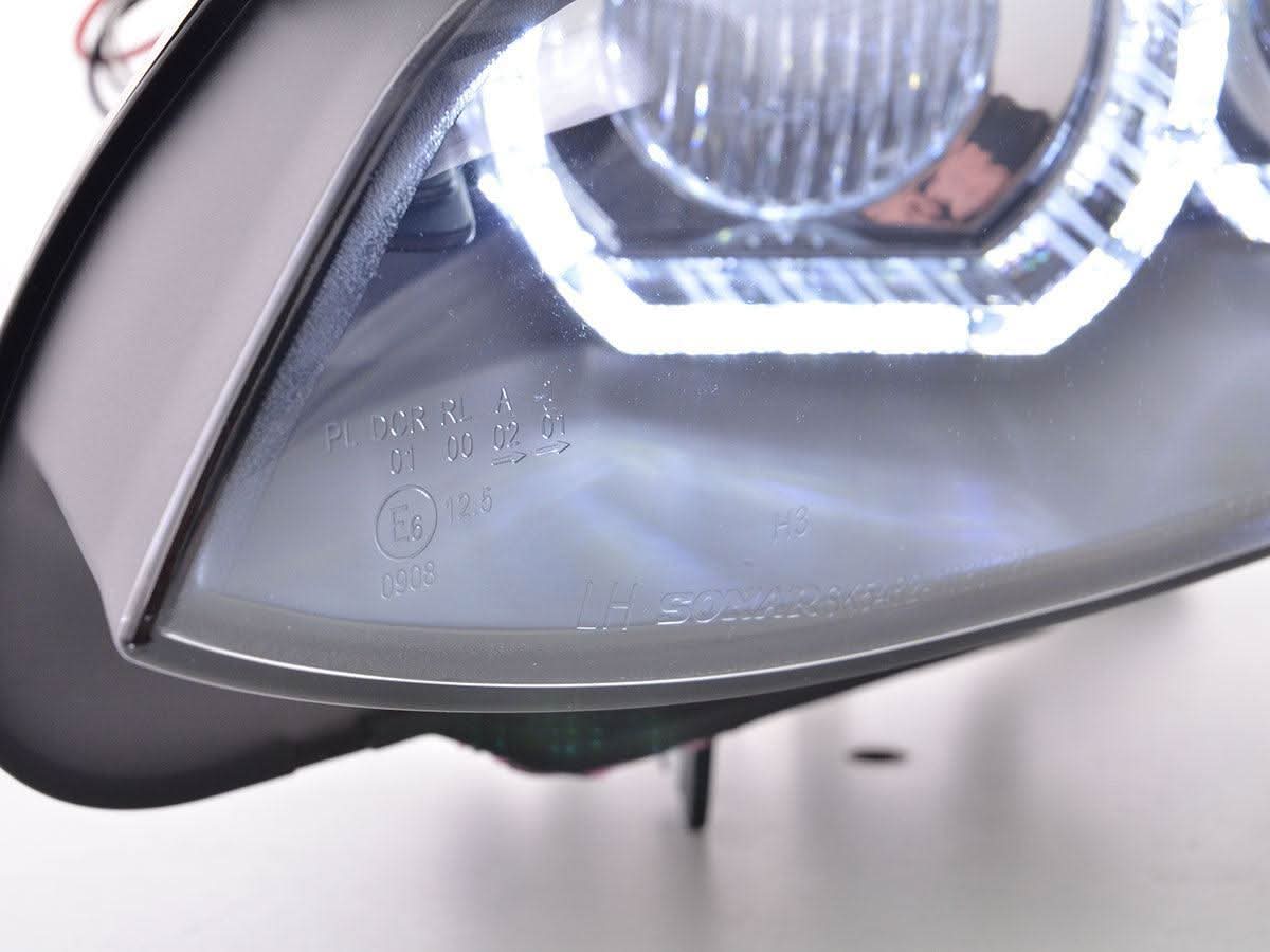 BMW 3-Series E92/E93 black headlights for 2006-2010 models, suitable for AFS or non-AFS, by K2 Industries.