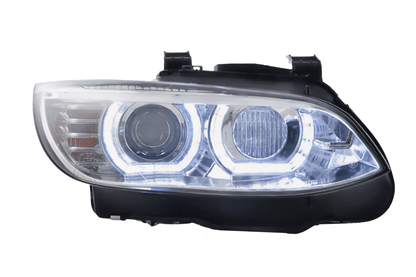 BMW 3-series E92/E93 chrome LED headlights upgrade for AFS models by K2 Industries, showcasing sleek headlight design.