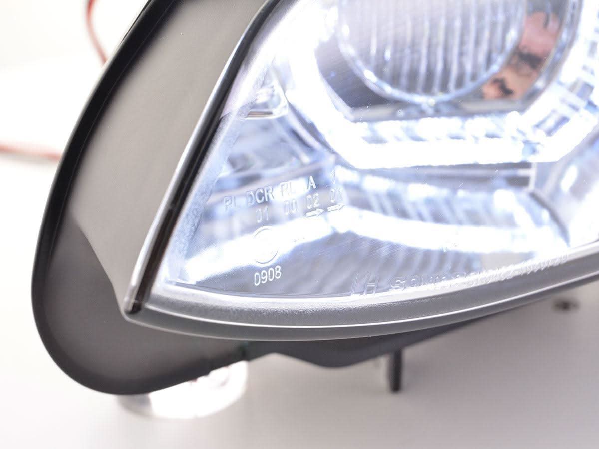 BMW 3 Series E92/E93 chrome LED headlights upgrade for AFS models, showcasing sleek headlight design and bright LED illumination.