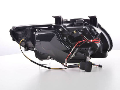 BMW 3-series E92 E93 chrome LED headlights upgrade for non-AFS models, showcasing sleek design and bright illumination.