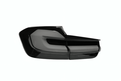 BMW 3 Series F30 F35 F80 LED tail light upgrade by K2 Industries featuring modern black line design, for 2012-2019 models.